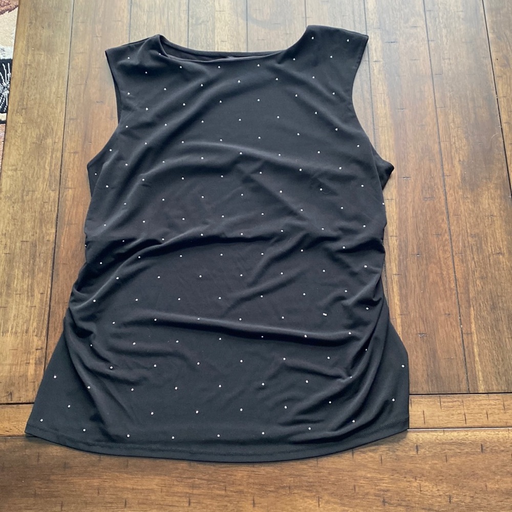 George Size 20 (xxl) Black Sleeveless Side Cinched Blouse